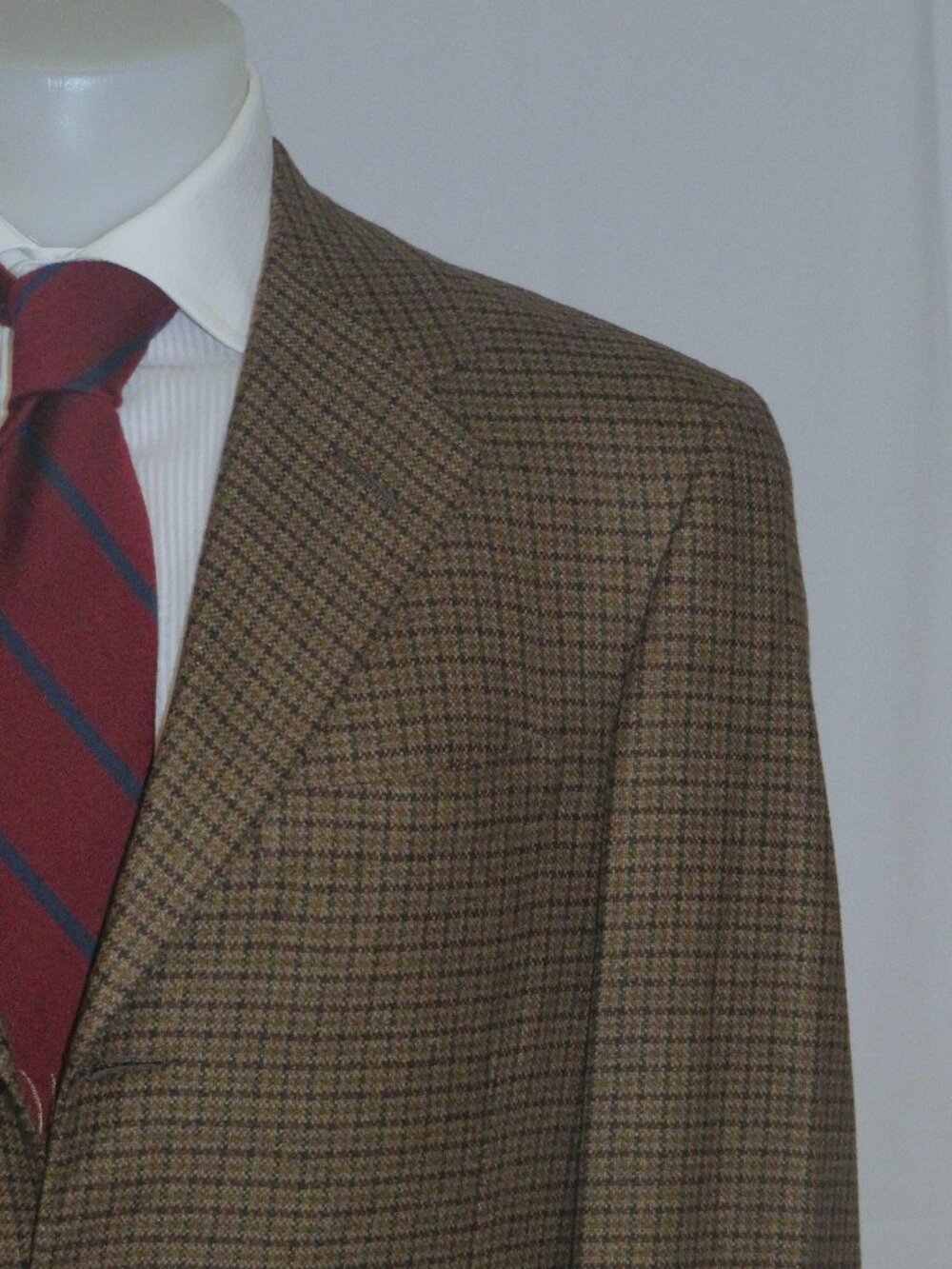 OXXFORD Gibbons Brown Houndstooth Cashmere Blend Three Button Sport Coat 40R